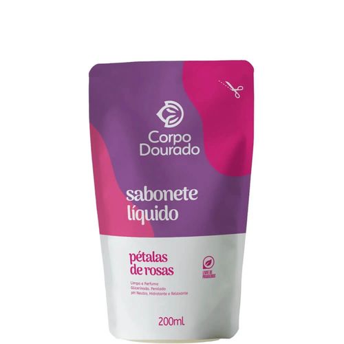 Sabonete Líquido Corpo Dourado Pouch 200ml Petalas De Rosa