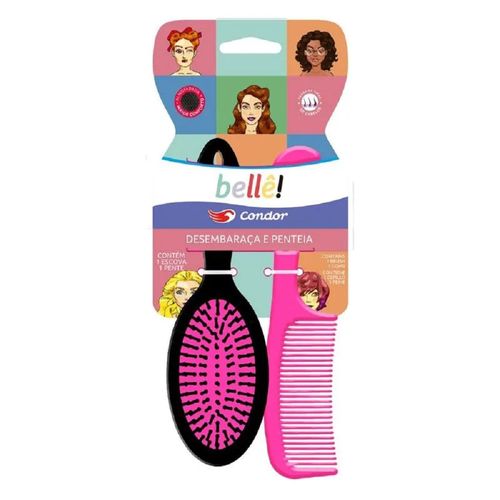 Escova para Cabelo Oval + Pente Condor Bellê Escova para Cabelo Oval + Pente Condor Bellê