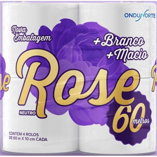 Papel Higiênico Rose 60m c/4 Unidades Neutro Papel Higiênico Rose 60m c/4 Unidades Neutro