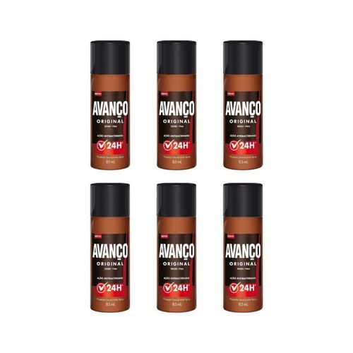 Kit c/ 6 Unidades de Desodorante Spray Avanço 85ml Original Kit c/ 6 Unidades de Desodorante Spray Avanço 85ml Original