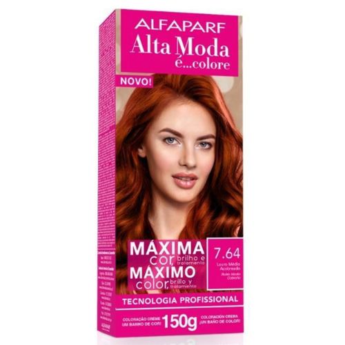 Tintura Alta Moda Especial 7.64 Louro Médio 150g Tintura Alta Moda Especial 7.64 Louro Médio 150g