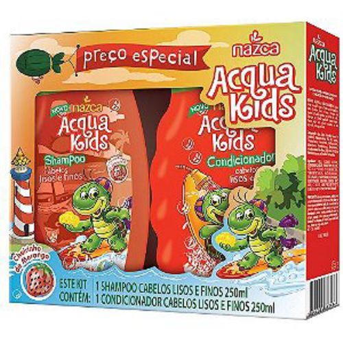 Shampoo + Condicionador Acqua Kids 250ml Lisos e Finos Shampoo + Condicionador Acqua Kids 250ml Lisos e Finos