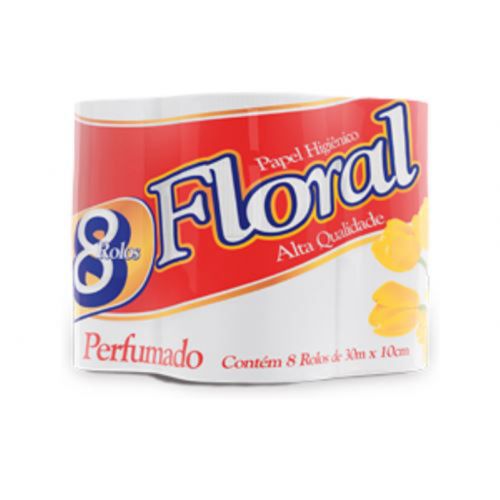 Papel Higiênico Floral 30m c/8 Unidades Perfumado Papel Higiênico Floral 30m c/8 Unidades Perfumado