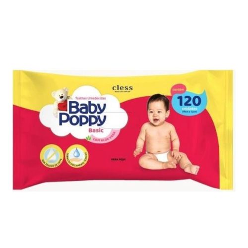 Lenço Umededcido Baby Poppy Basic 120 Unidades