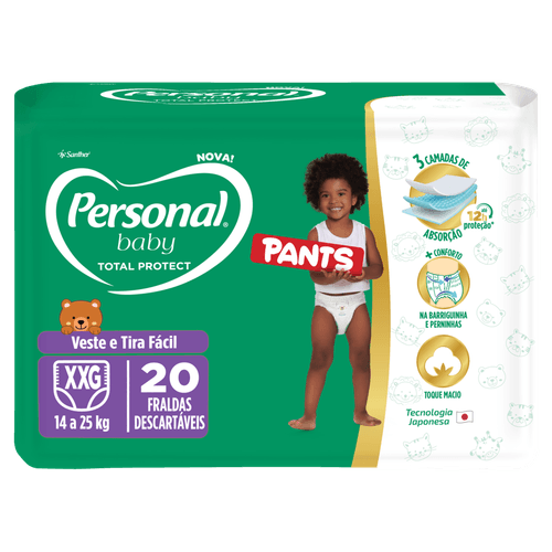 Fralda Personal Baby Total Protect Pants XXG 20 Unidades