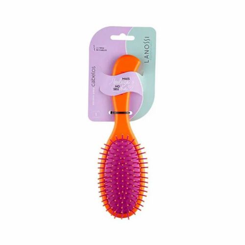 Escova de Cabelo Essencial OVAL Laranja Lanossi LS0044