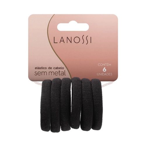Elástico de Cabelo Lanossi Preto C/6 Unidades Elástico de Cabelo Lanossi Preto C/6 Unidades