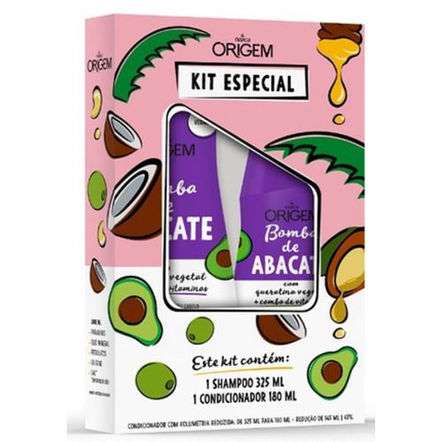 Shampoo + Condicionador Origem 325ml +180ml Abacate Shampoo + Condicionador Origem 325ml +180ml Abacate