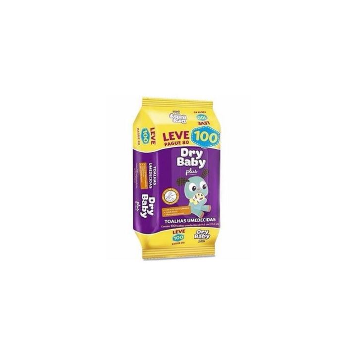 Lenço Umedecido Dry Baby Plus 100 Unidades