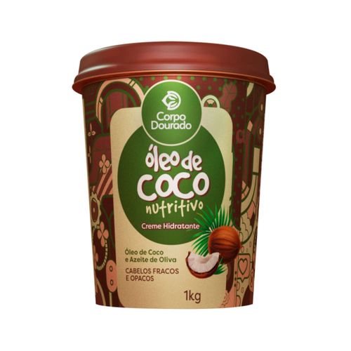 Creme Para Tratamento Corpo Dourado 1Kg Óleo De Coco