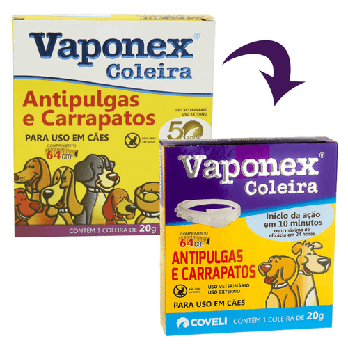 Coleira Antipulgas e Carrapatos Vaponex Coveli 20g Coleira Antipulgas e Carrapatos Vaponex Coveli 20g