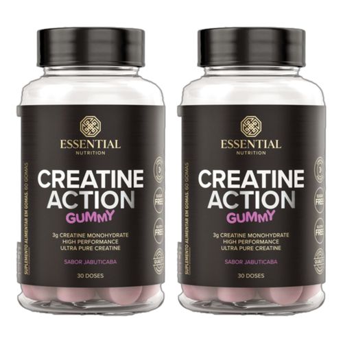 Kit 2X: Creatine Action Gummy Jabuticaba Essential Nutrition 60 Gomas Kit 2X: Creatine Action Gummy Jabuticaba Essential Nutrition 60 Gomas