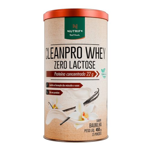 Cleanpro Whey Protein Zero Lactose Baunilha Nutrify 450g Cleanpro Whey Protein Zero Lactose Baunilha Nutrify 450g