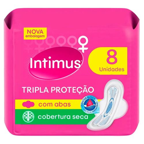 Kit c/16 Absorvente Intimus Tripla Seca Com Abas 8 Unidades