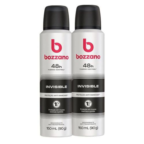 Kit c/2 Unidades de Desodorante Aerosol Bozzano 90g Invisible Kit c/2 Unidades de Desodorante Aerosol Bozzano 90g Invisible