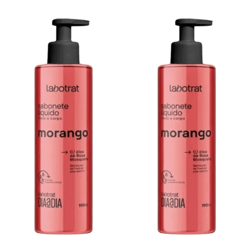 Kit c/2 Sabonete Corporal Morango Dia A Dia 190ml Labotrat Kit c/2 Sabonete Corporal Morango Dia A Dia 190ml Labotrat