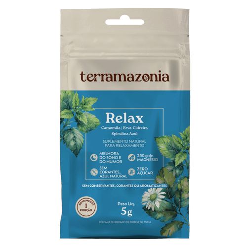 Relax Camomila, Erva Cidreira e Spirulina Azul Sachê Terramazonia 5g