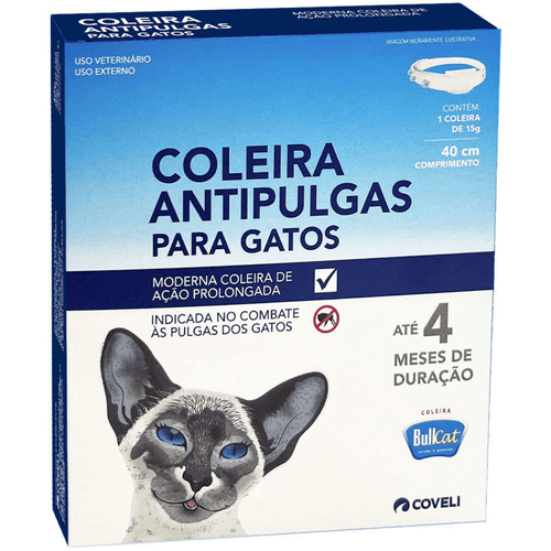 COLEIRA ANTIPULGAS BULLCAT PARA GATOS 40CM E 15G COVELI COLEIRA ANTIPULGAS BULLCAT PARA GATOS 40CM E 15G COVELI