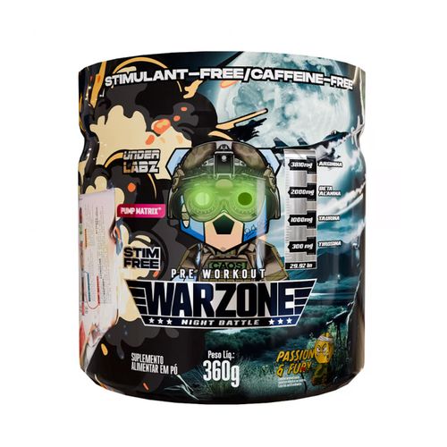 Pré-Treino Warzone Night Battle Free Stim 360g Passion Fury Under Labz Pré-Treino Warzone Night Battle Free Stim 360g Passion Fury Under Labz