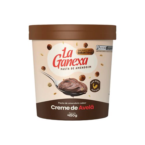 Pasta de Amendoim com Whey Protein e Creme Avelã 450g Ferrero La Ganexa Pasta de Amendoim com Whey Protein e Creme Avelã 450g Ferrero La Ganexa