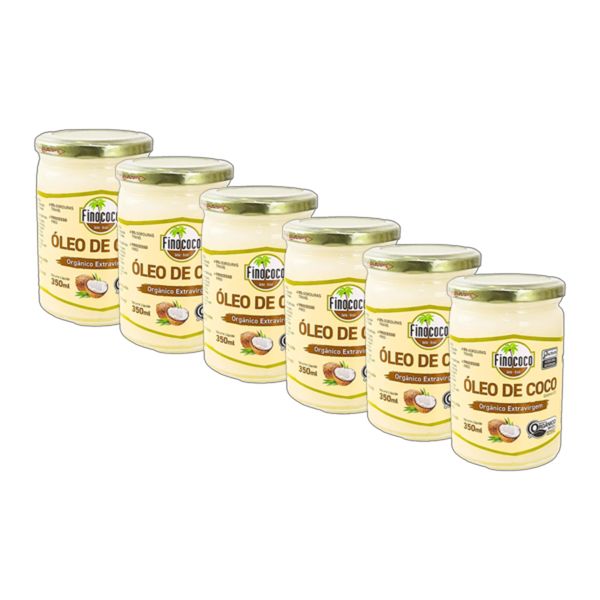 Kit 6X: Óleo de Coco Extra Virgem Orgânico Finococo 350ml