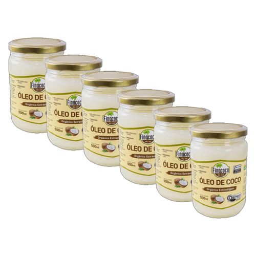 Kit 6X: Óleo de Coco Extra Virgem Orgânico Finococo 500ml Kit 6X: Óleo de Coco Extra Virgem Orgânico Finococo 500ml