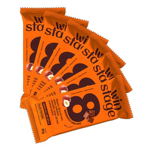 Kit 6X: Barra de Proteína Chocolate com Avelã Sem Açúcar WinStage 54g