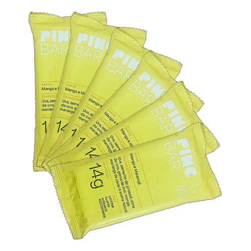 Kit 6X: Barra de Proteína Maracujá e Manga Sem Açúcar Pinc Bar 50g
