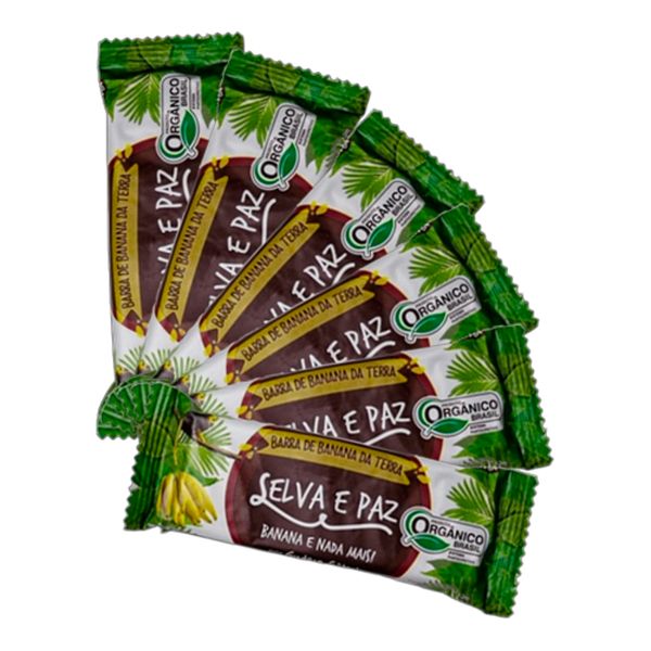 Kit 6X: Barra de Frutas Banana da Terra Orgânica Selva e Paz 30g