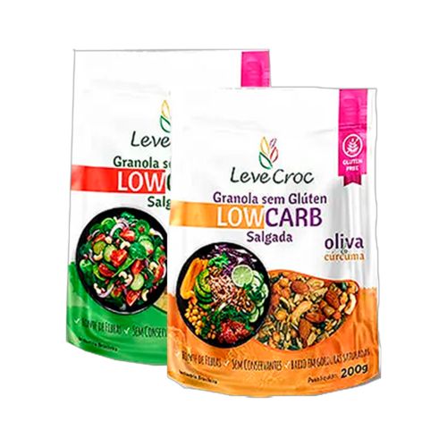 Kit 2 Granolas Salgadas Sem Glúten Leve Croc: Páprica, Cúrcuma Kit 2 Granolas Salgadas Sem Glúten Leve Croc: Páprica, Cúrcuma