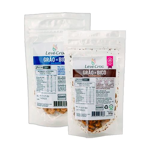 Kit 2 Snacks de Grão de Bico Leve Croc: Salgado, Temperado Kit 2 Snacks de Grão de Bico Leve Croc: Salgado, Temperado
