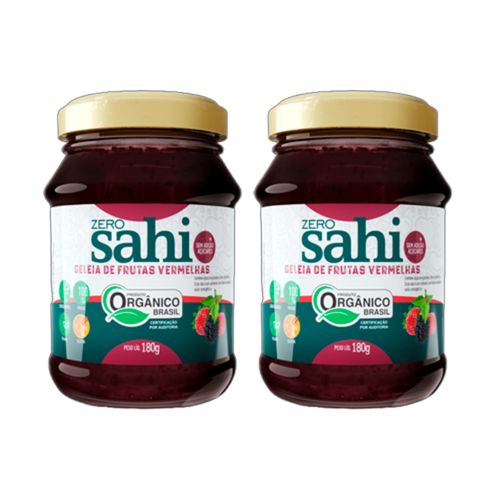 Kit 2X: Geleia de Frutas Vermelhas Orgânica Zero Açúcar Sahi 180g