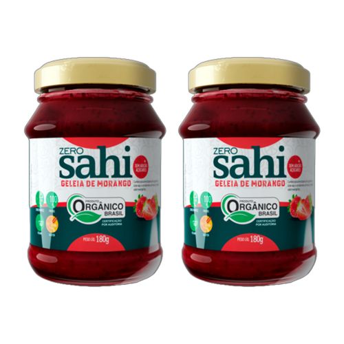Kit 2X: Geleia de Morango Orgânica Zero Açúcar Sahi 180g Kit 2X: Geleia de Morango Orgânica Zero Açúcar Sahi 180g