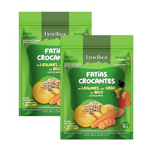 Kit 2X: Snack de Legumes com Grão de Bico Liofilizado Lyovibes 30g Kit 2X: Snack de Legumes com Grão de Bico Liofilizado Lyovibes 30g