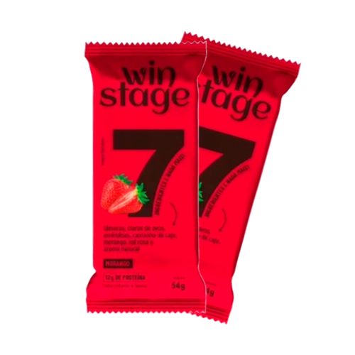 Kit 2X: Barra de Proteína Morango Sem Açúcar WinStage 54g Kit 2X: Barra de Proteína Morango Sem Açúcar WinStage 54g