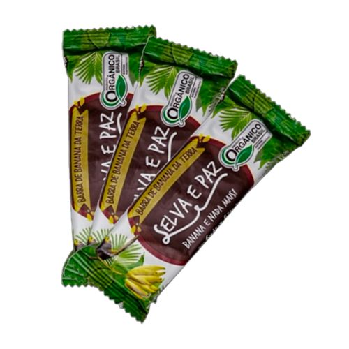 Kit 3X: Barra de Frutas Banana da Terra Orgânica Selva e Paz 30g