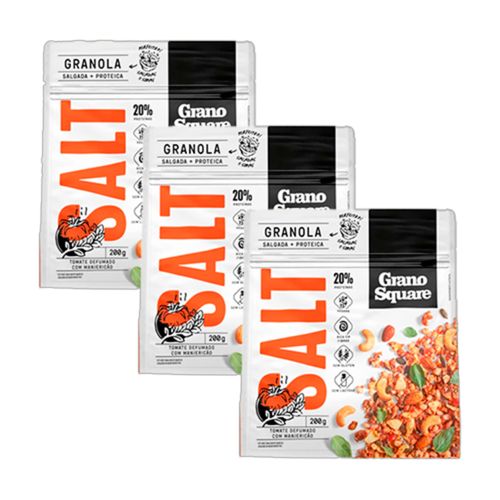 Kit 3X: Granola Salt Tomate com Manjericão Sem Glúten GranoSquare 200g Kit 3X: Granola Salt Tomate com Manjericão Sem Glúten GranoSquare 200g