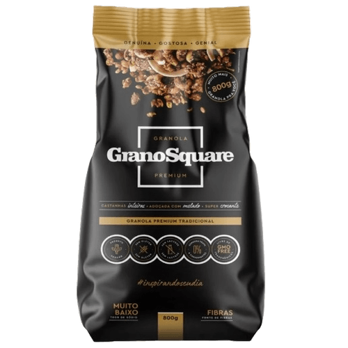 Granola Premium Tradicional Sem Glúten GranoSquare 800g