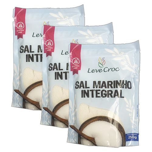 Kit 3X: Sal Marinho Integral Leve Croc 250g Kit 3X: Sal Marinho Integral Leve Croc 250g
