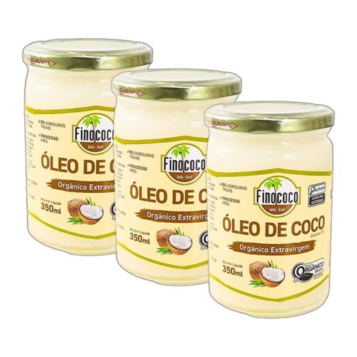 Kit 3X: Óleo de Coco Extra Virgem Orgânico Finococo 350ml