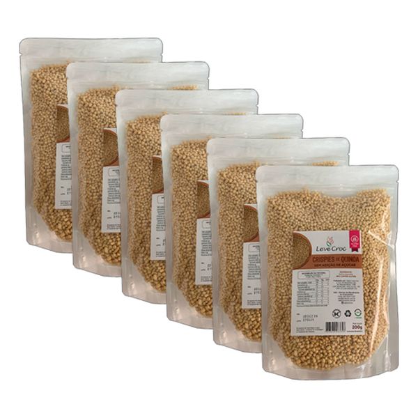 Kit 6X: Crispies de Quinoa Natural Sem Glúten Leve Croc 250g