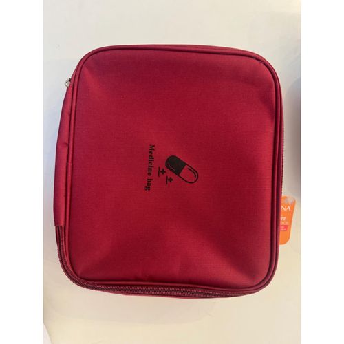 Bolsa Necessaire Porta Remédios 25,5X21,5X 8cm - Platina vinho