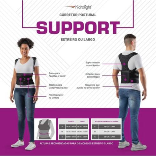 Corretor Postural Support - Hidrolight Largo M Corretor Postural Support - Hidrolight Largo M