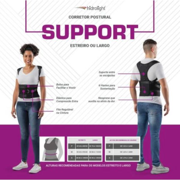 Corretor Postural Support - Hidrolight Largo M