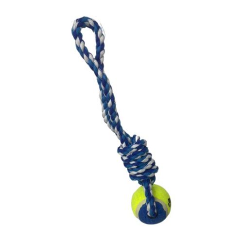 Brinquedo Pet Puxador Cabo De Guerra 30cm Com Bola De Tênis