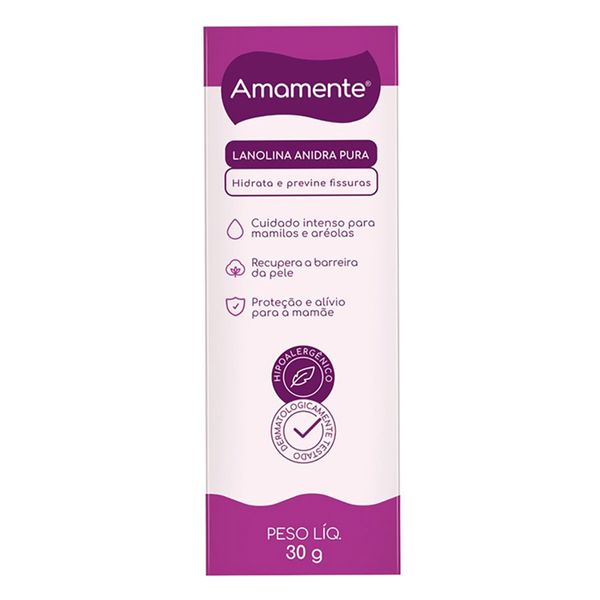 Pomada para Seios Amamente Lanolina Anidra Pura 30g