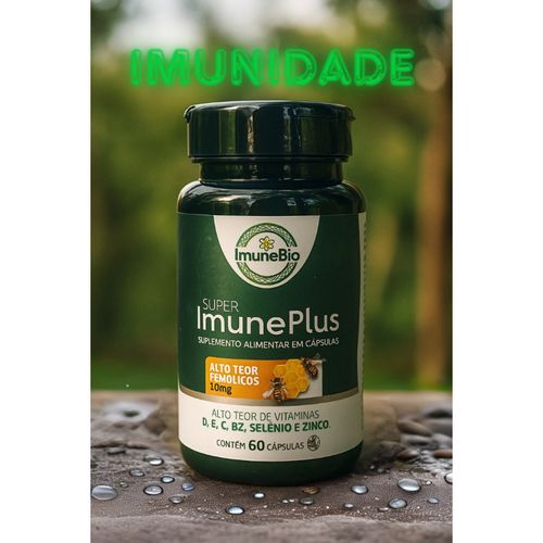 Suplemento Super Imune Plus 490 mg - 10 mg de Própolis + Vitaminas e Minerais Essenciais Premium - 60 Cáps.