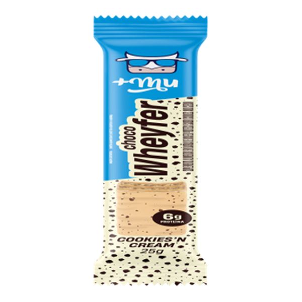 Barra de Proteína +Mu Choco Wheyfer Cookies'n Cream 25g
