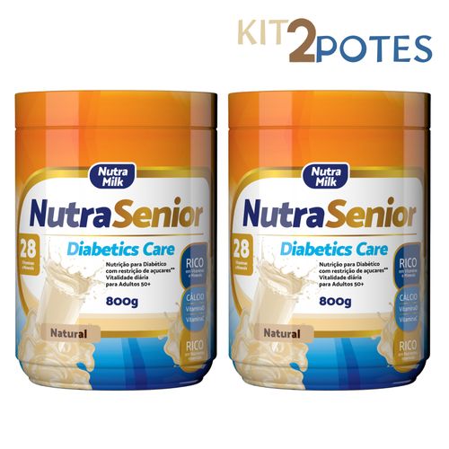 Kit 2 Nutra Senior 50+ Diabetics Care 800g Complemento Alimentar ZERO AÇÚCAR Natural Kit 2 Nutra Senior 50+ Diabetics Care 800g Complemento Alimentar ZERO AÇÚCAR Natural