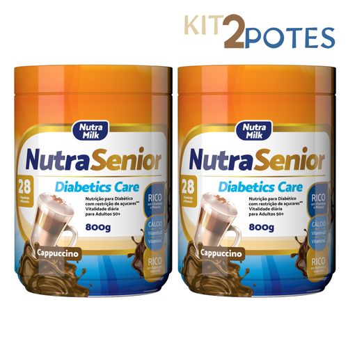 Kit 2 Nutra Senior 50+ Diabetics Care 800g Complemento Alimentar ZERO AÇÚCAR Cappuccino Kit 2 Nutra Senior 50+ Diabetics Care 800g Complemento Alimentar ZERO AÇÚCAR Cappuccino